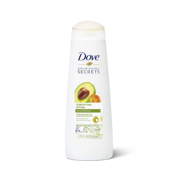 Dove Nourishing Secrets Strengthening Shampoo for Damaged Hair Fortifying Rituals with Avocado and Calendula 12 oz