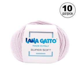 Super Soft Yarns for Crocheting and Knitting 100% Merino Wool Soft Yarn, Extrafine Wool Made in Italy by Lana Gatto Super Soft Line, 18 oz 1370 yd (10, Pink - 5284)