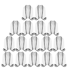 GoodtoU Drawstring Backpacks Bulk Cinch Bags - Bulk Drawstring Bags String Backpacks 16 Pcs White