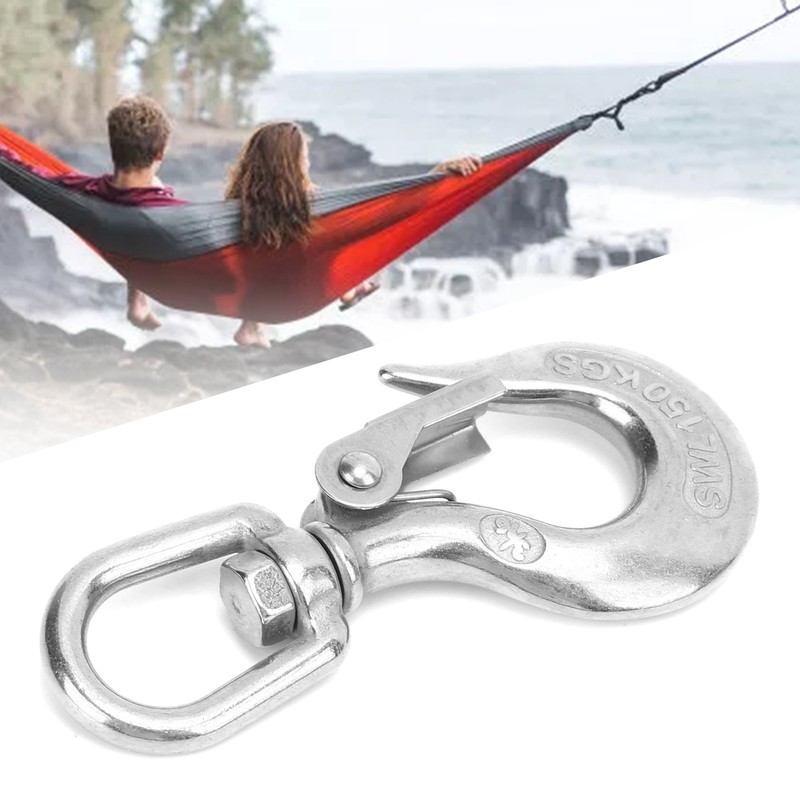5pcs Stainless Steel Eye Slip Hook with Safety Latch Lifting