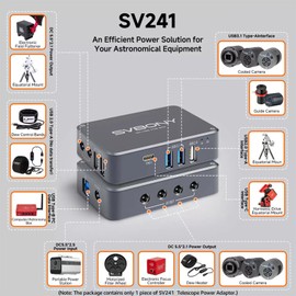 SVBONY SV241 Astronomy Telescope Power Adapter, Micro DC USB HUB Box, High-Speed Output and Type-C Interface, Compatibility with Various Power Sources, Integrated USB Hub for Outdoor Astrophotography