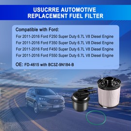 USUCRRE 6.7 Fuel Filter Compatible with Ford 2011-2016 F250 F350 F450 F550 Super Duty 6.7L V8 Diesel, Diesel Fuel Filter Water Separator Kit Replace FD4615 BC3Z-9N184-B