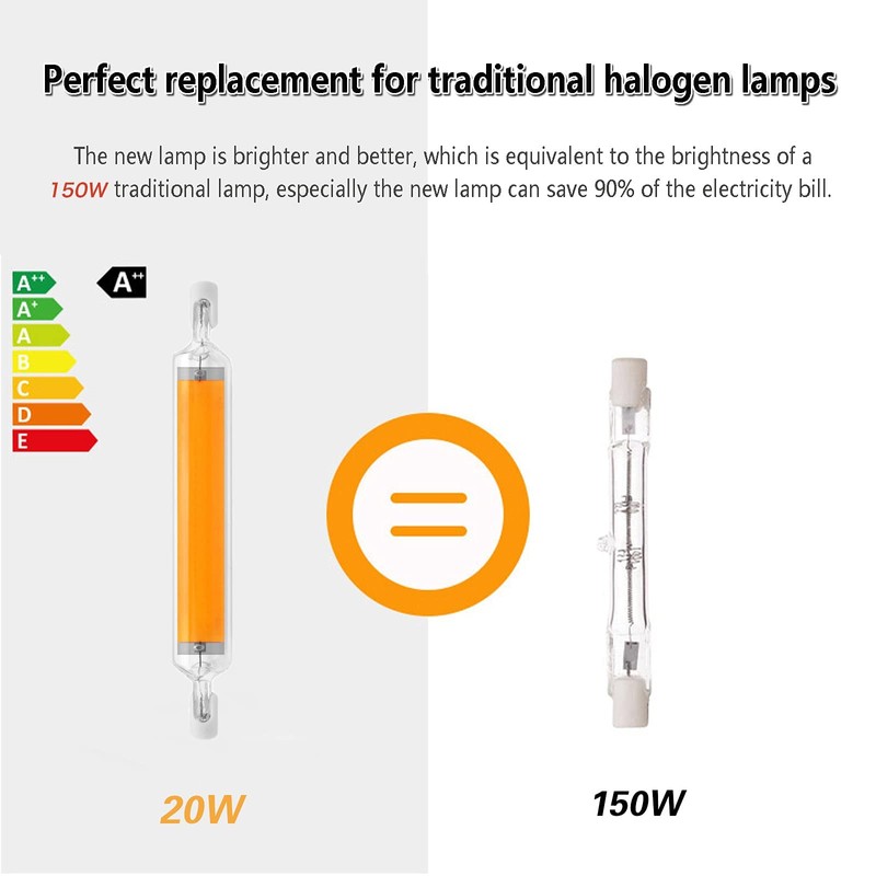 Dimmable 118MM R7S COB LED Bulbs, 20W J Type 118MM