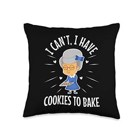 Granny kitchen Chocolate Grandma cookie biscuit I Can't I Have Cookies to Bake Throw Pillow, 16x16, Multicolor