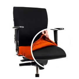 CLEANCHAIR Office Chair Cover for the Seat Area (Size Standard) - Seat Size Approx. 40-52 cm Width and Approx. 40-52 cm Depth (Orange)