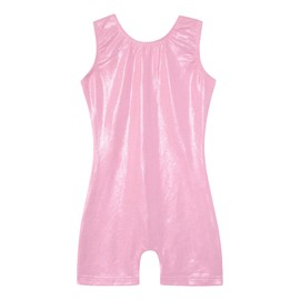 EQSJIU Toddler Leotard Gymnastics With Shorts Shiny Pink Sparkle Dance Unitards Biketards Gymnastics Leotards For Toddler Girls 1t 2t 1-2t