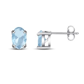 Blue Earrings for Women Aquamarine Earrings Blue Topaz Earrings Silver Earrings for Women Stud Earrings Ladies Earrings Handmade Earrings November Birthstone Earrings