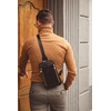 Time Resistance Leather Crossbody Bag - Brown Sling Bag -