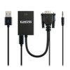 KUNSON VGA to HDMI Audio USB Conversion Cable, Slim Design,