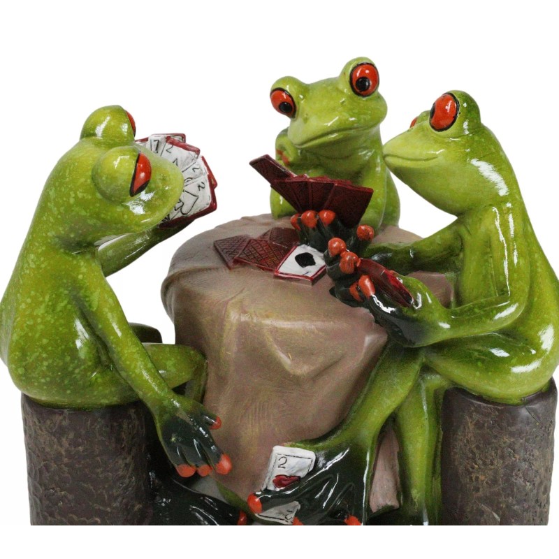 Cheaters' Royal Flush Trio Frogs Playing Poker Card At Gambling