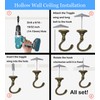 Evsteluo 4 Sets Large Swag Ceiling Heavy-Duty Hooks with Complete