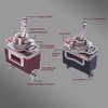 weideer 2Pcs Waterproof Toggle Switch 12V 30A ON/Off 2 pin