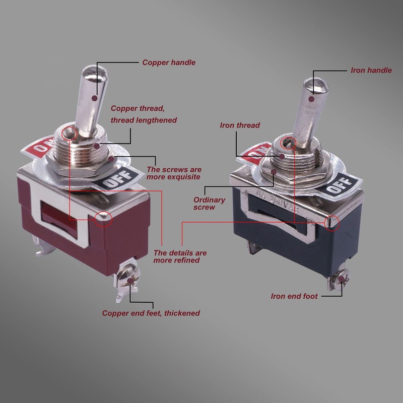 weideer 2Pcs Waterproof Toggle Switch 12V 30A ON/Off 2 pin