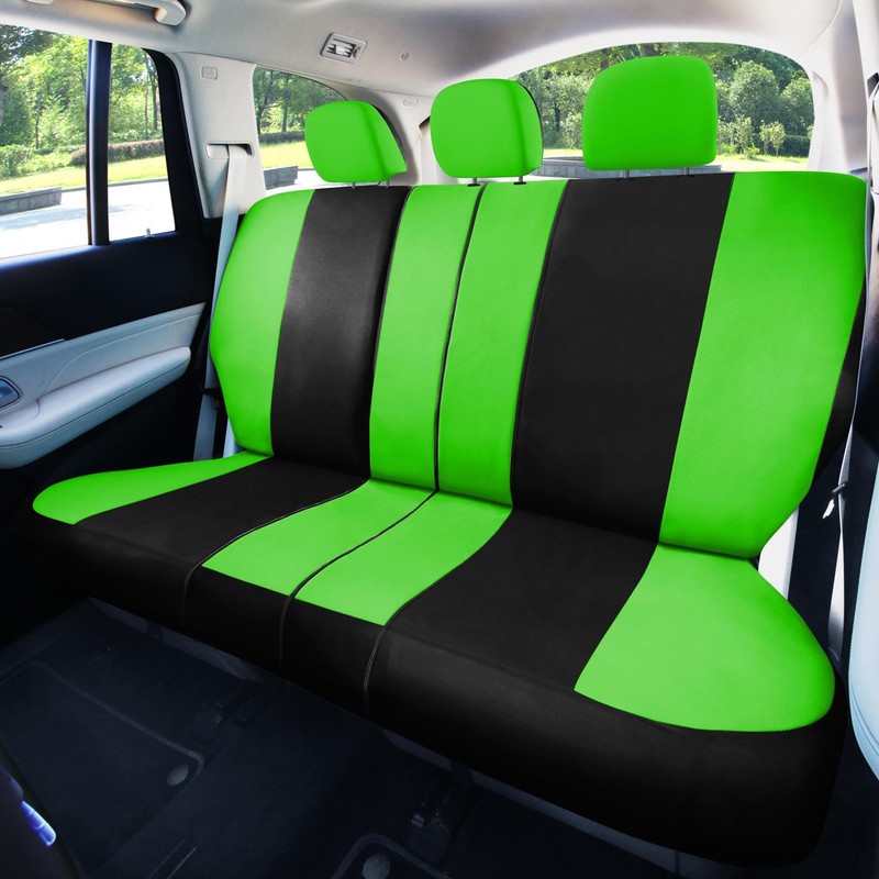 Automotive Seat Covers Green Universal Fit Combo Set with Steering