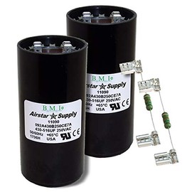 (2) Pack, 430-516 uF x 250 VAC - BMI/USA Start Capacitor # 092A430B250CE7A with Bleed Resistor