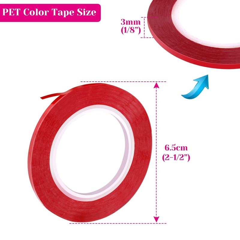 cridoz 6 Rolls 1/8 Whiteboard Tape Thin White Board Tape
