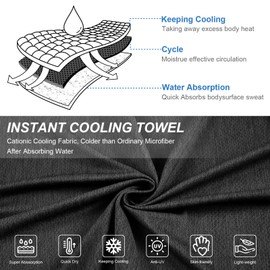 Pleneal Cooling Towels - 6 Pack Cooling Towel (40"x12"), Ice Gym Towels for Working Out, Microfiber Cooling Towels for Neck and Face, Yoga Towel for Home Gym, Workout & More Activities