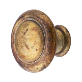 Marella Design 24496.03001.03 Ringed Edge Round Cabinet Knob - 1 3/16 inch Diameter in Antique Brass