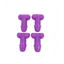 Carastora Glow-in-The-Dark Valve Stem Caps – 4-Pack Funny Wheel Accessories, Airtight, Rustproof, Dustproof & Waterproof Caps for Cars, Bikes, Trucks, Motorcycles – Universal Fit（Purple）