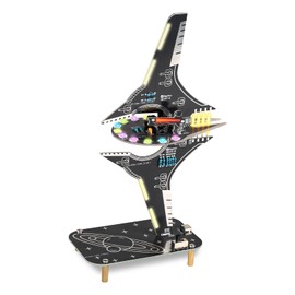 DONGKER Soldering Kit, Spaceship Styling RGB LED Light Soldering Exercise Kit, DIY Soldering Project Lamps Kit with 4 LED Blink, Space Shuttle DIY Electronic Kits for Soldering Education and Learning,