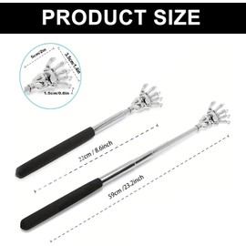Telescopic Back Scratcher - Extendable Stainless Steel Back Scratcher - Portable Massage Stick - Creative Funny Gift for Men