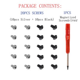 Studio 2 Headband Screws Replacement, Replacement Headband Screws and Mangetized Screwdriver Repair Kit Compatible with Studio3.0 Studio 2.0 Headphone((10pcs Silver+10pcs Black)