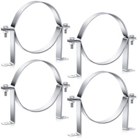 4 Pcs 6 Inch B Vent Wall Strap Round Gas Vent Pipe Strap Rigid Split Ring Hanger