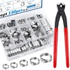 Seept 130Pcs 12-Sizes 304 Stainless Steel Single Ear Hose Clamps