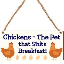 Pixie's Gifts Cheeky Chickens: Hilarious and Whimsical Wooden Plaque for Chicken Lovers - Fun and Playful Home Decor and Gift Idea for Chicken Enthusiasts and Farmhouse Funny Chicken Signs
