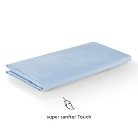 Blumtal Flat Sheet 240 x 275 cm - Easy care bed sheet made from soft brushed microfibre fabric, no elastic, light blue