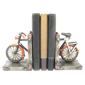 Decorative Vintage Bicycle Bookends, Unique Heavy Duty Resin Bike Book Ends for Heavy Books Antique Home Office Desk Shelves Decoration