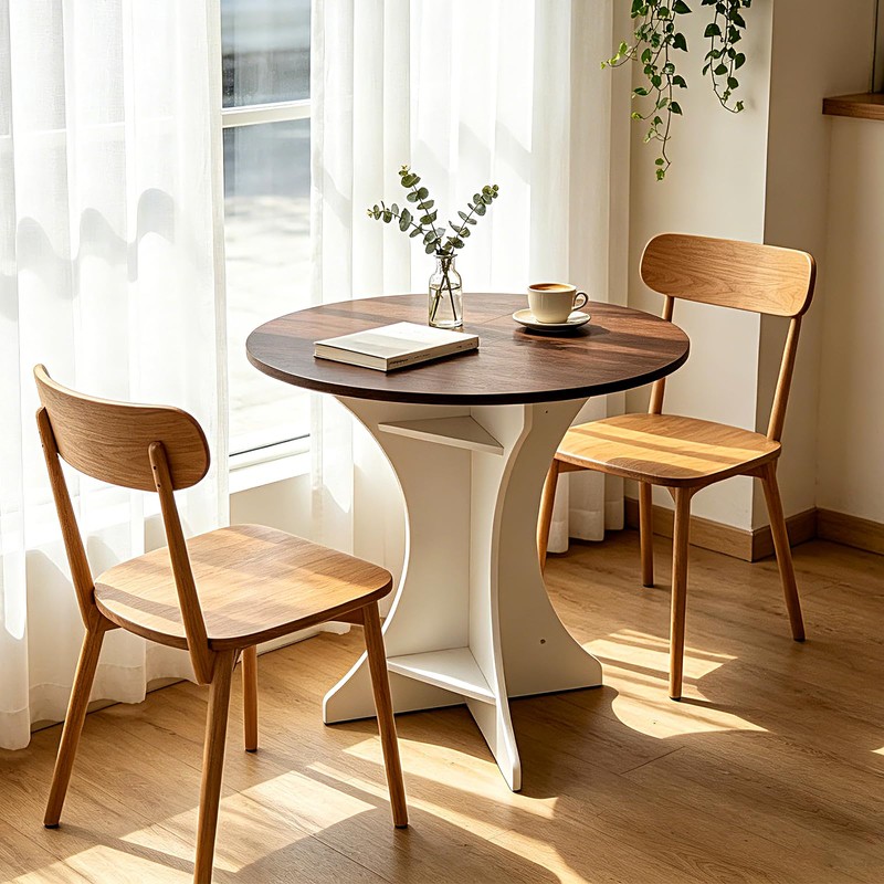 Lightdot 32" Round Dining Table Modern Circle Small Kitchen Table