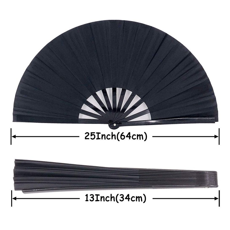 STHUAHE 2PCS Large Rave Fan Folding Hand Fan Clap Popping