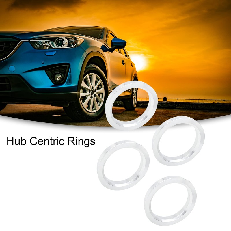 ACROPIX 72.6 to 57.1 mm Hub Centric Rings Silver Tone