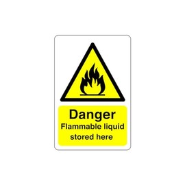 Safety First Display LTD Danger Flammable liquid sign - 1.2mm Rigid plastic for indoor/outdoor usage (200mm x 150mm) Viewing Distance within 5m.