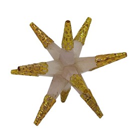 12 Point Rose Quartz Stone Markawa Star Healing Gemstone Reiki Crystal Generator Emf Protection Chakra 3" Markaba Stars Sacred Geometry