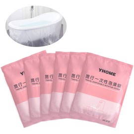 posionks JUN-H 6 Pieces Disposable Bathtub Liner Disposable bathtub Bag Film Cover Liner Bag Ultra Large Portable for Household, Travel Hotel Bathtubs, Salon and SPA Useful (260cmx 120cm)
