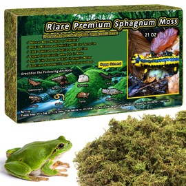 Riare 21 OZ Premium Sphagnum Moss for Reptiles- 50QT Natural Live Moss Reptile Moss Bedding for Terrarium, Hatching, Forest Sphagnum Moss Reptile Substrate for Snakes, Gecko, Turtles, Frogs, Leopard