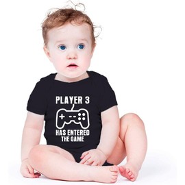 listery Funny Gamer Bodysuit Player 3 Has Entered The Game Baby Infant Player 3 infant Baby New Player Newborn Gag Baby