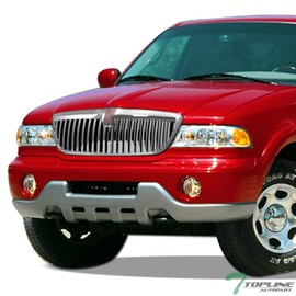 TLAPS 7422456889870 Compatible With 1998-2002 Lincoln Navigator / 2002-2003 Blackwood Chrome Vertical Front Bumper Grill Grille