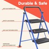 Blue 3 Step Stool Foldable – Heavy-Duty Foldable Step Stool