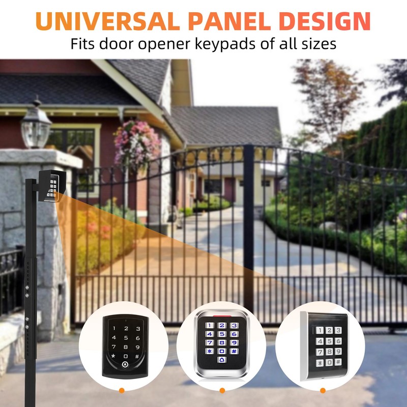 Dreamtrue Universal Keypad Mounting Post with Waterproof Cover, Height Adjustable