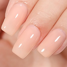 AILLSA Nude Gel Polish - Jelly Gel Nail Polish Nude Pink Translucent Soak Off U V Gel Polish Neutral Color Nail Gel Polish for Nail Art French Manicure at Home 0.51 Fl Oz GB60