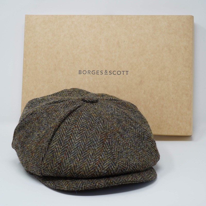 Borges & Scott Lomond Newsboy Flat Cap, Harris Tweed, 100%