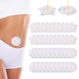 Lyreh 40stk Rizinusöl Bauchnabel Wickel, 2 Stile Sehr Saugfähig Nicht Wiederverwendbar Auslaufsicher Vliesstoffe Selbstklebend Rizinusöl Pads Nur Pads(Sternund Blumen Form)