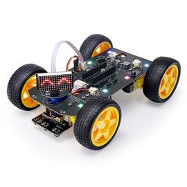 Freenove 4WD Car Kit for Raspberry Pi Pico (Not Included) (Compatible with Arduino IDE), Dot Matrix Expressions, Obstacle Avoidance, Line Tracking, Light Tracing, Colorful Light, App