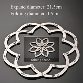 Hosoncovy Folding Trivets Holder Set of 2,Cooling Rack Metal Expandable Hot Pot Pan Trivet Cooking Stand Heat Resistant Mat for Kitchen Worktop