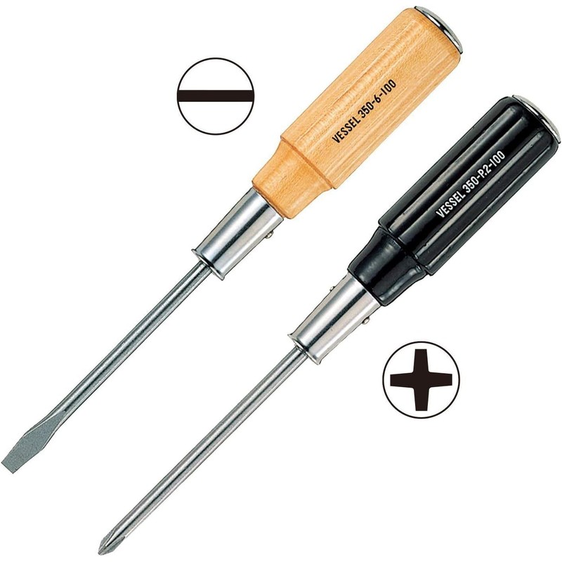 VESSEL Wooden Handle Through Driver -8 x 150 350