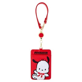 Sanrio 061212 Pochacco Pass Case, 35th Anniversary Red Ribbon Pass Case, Pochacco, Commuting to Work, School, ID Card Case, IC Card, 35th Anniversary, Birthday, 4.3 x 3.0 x 0.4 inches (11 x 7.5 x 1