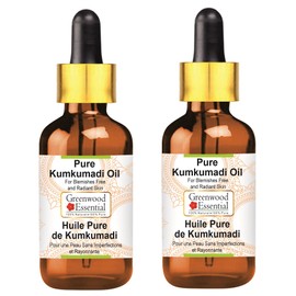 Greenwood Essential Pure Kumkumadi Oil for Blemishes Free and Radiant Skin with Glass Dropper 100% Natural Therapeutic Grade for Personal Care (Pack of Two) 100ml X 2 (6.76oz)